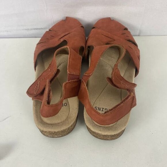 Earth Origins Birdine Leather Orange Casual Round Toe Sandals 9M - Picture 3 of 6